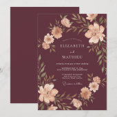 Invitation Mariage Récolte Bourguignon Poli (Devant / Derrière)