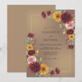 Invitation Mariage Récolte Chaude Bourgogne (Devant / Derrière)