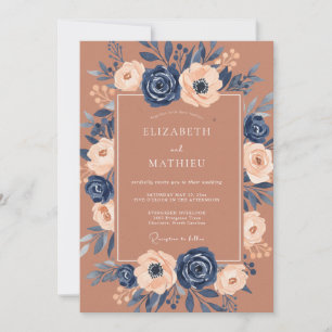 Invitation Mariage Récolte Élégant Sienne