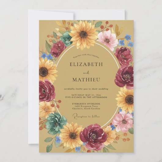 Invitation Mariage Récolte Radieuse Moutarde (Devant)