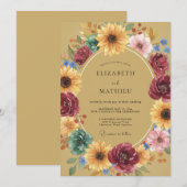 Invitation Mariage Récolte Radieuse Moutarde (Devant / Derrière)