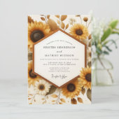 Invitation Mariage Récolte Rustique Souci (Debout devant)