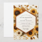 Invitation Mariage Récolte Rustique Souci (Devant / Derrière)