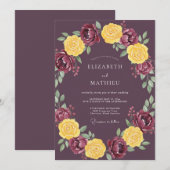 Invitation Mariage Récolte Somptueuse de Prune (Devant / Derrière)