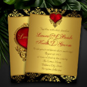 Invitation Mariage Red Black Gold