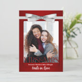 Invitation Mariage Red Lesbian Gay deux mariées (Debout devant)