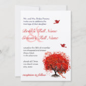 Invitation Mariage Red Love Tree Inséparables (Devant)