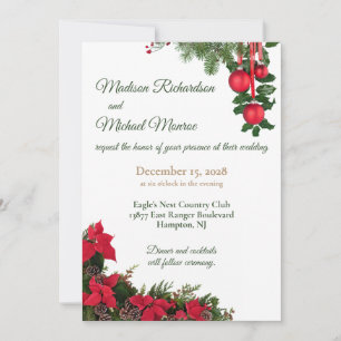 Invitation Mariage Red Poinsettia