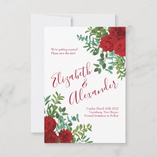 Invitation Mariage Red Rose (Devant)
