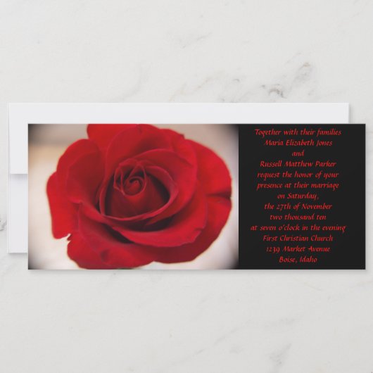Invitation Mariage Red Rose (Devant)