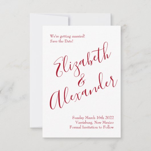 Invitation Mariage Red Rose (Devant)