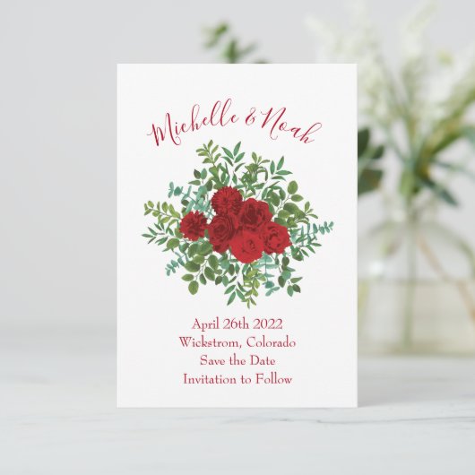 Invitation Mariage Red Rose (Debout devant)