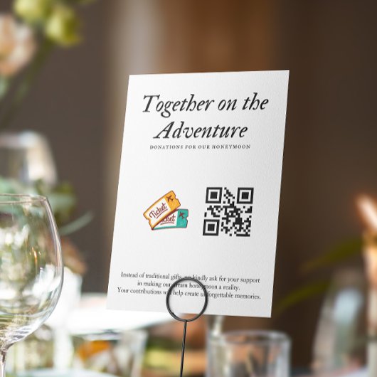 Invitation Mariage Registre Honeymoon Fund Qr Code Cadeau