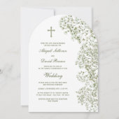 Invitation Mariage religieux Arche de Gypsophile (Devant)
