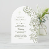 Invitation Mariage religieux Arche de Gypsophile (Debout devant)