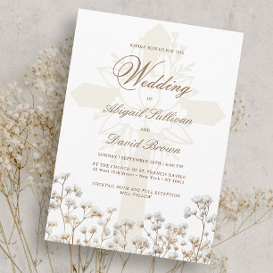 Invitation Mariage religieux Baby's Breath séché
