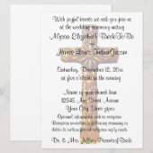 Invitation Mariage religieux croisé d'or (Devant / Derrière)