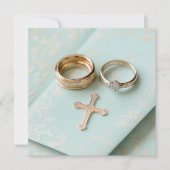 Invitation Mariage religieux vert Mint (Devant)