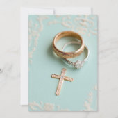 Invitation Mariage religieux vert Mint (Devant)