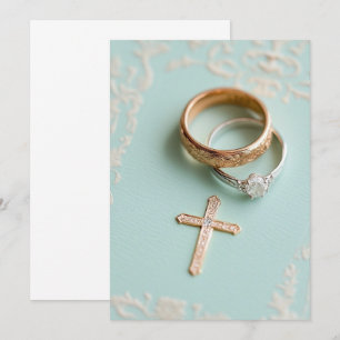 Invitation Mariage religieux vert Mint