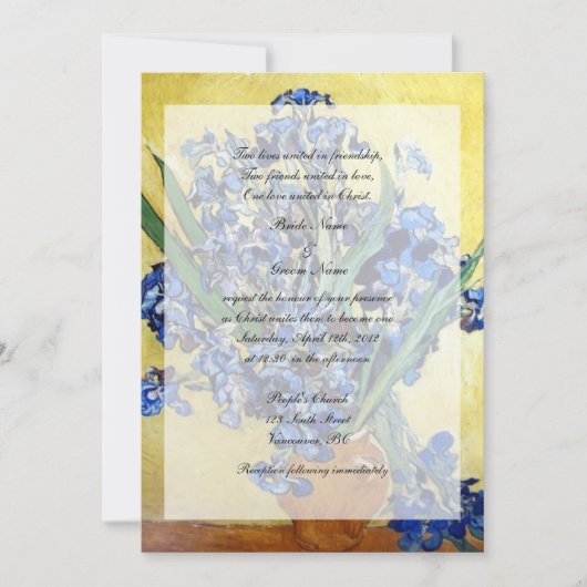 Invitation Mariage religieux. Vincent van Gogh (Devant)