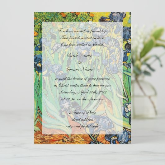 Invitation Mariage religieux, Vincent van Gogh, Irises (Debout devant)