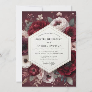 Invitation Mariage Rembrandt Burgundy Flore