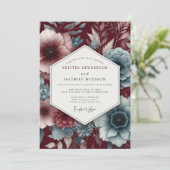 Invitation Mariage Renaissance Garnet Sarcelle (Debout devant)