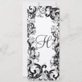 Invitation Mariage Renaissance Médiéval Noir et Blanc (Dos)