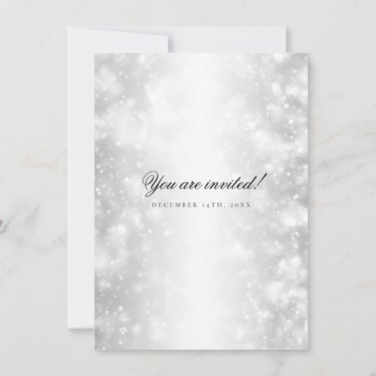 Invitation Mariage Renouveau Vow Lumière de Shimmer d'argent (Dos)