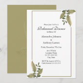 Invitation Mariage Répétition de verdure élégante (Devant / Derrière)