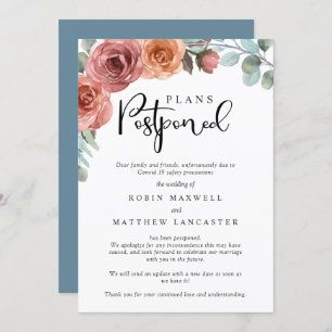 Invitation Mariage reporté - Annulation - Changement de plan