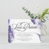 Invitation Mariage Reporté Aquarelle Agate Violette (Debout devant)