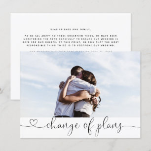 Invitation Mariage Reporté Changement de Plans