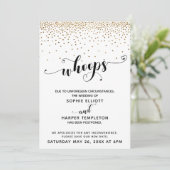 Invitation Mariage reporté Confetti Or & Coeurs Oups (Debout devant)