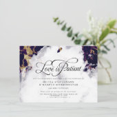 Invitation Mariage Reporté Deep Amethyst Géoïde Aquarelle (Debout devant)