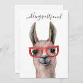 Invitation Mariage Reporté Drôle Lllama Changement de Date (Devant / Derrière)