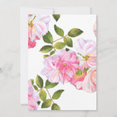 Invitation Mariage reporté du jardin rose rose (Dos)