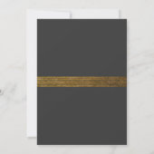 Invitation Mariage reporté Elegant Gris & Gold Stripe Card (Dos)