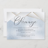 Invitation Mariage reporté Facettes de Perle Bleue Céleste (Devant)