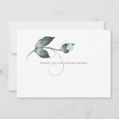 Invitation Mariage Reporté  Fleurs Bleu Poussiéreux à l'Aquar (Dos)