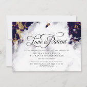 Invitation Mariage Reporté Géode d'Aquarelle en Améthyste Pro (Devant)