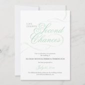 Invitation Mariage Reporté Green Second Chances (Devant)