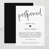 Invitation Mariage reporté Heart & Handwriting (Devant / Derrière)