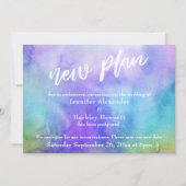 Invitation Mariage Reporté Lavis Aquarelle "Nouveau Projet" C (Devant)