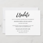 Invitation Mariage reporté "Mise à jour" de l'écriture manusc (Devant)