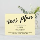Invitation Mariage Reporté Nouveau Plan Annonce Jaune (Debout devant)