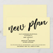 Invitation Mariage Reporté Nouveau Plan Annonce Jaune (Devant / Derrière)