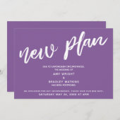 Invitation Mariage Reporté Nouveau Plan Annonce Violette (Devant / Derrière)