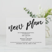 Invitation Mariage reporté "Nouveau plan" Grey (Debout devant)